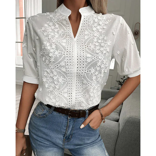 Elena damesblouse met kant - Verfijnd en romantisch