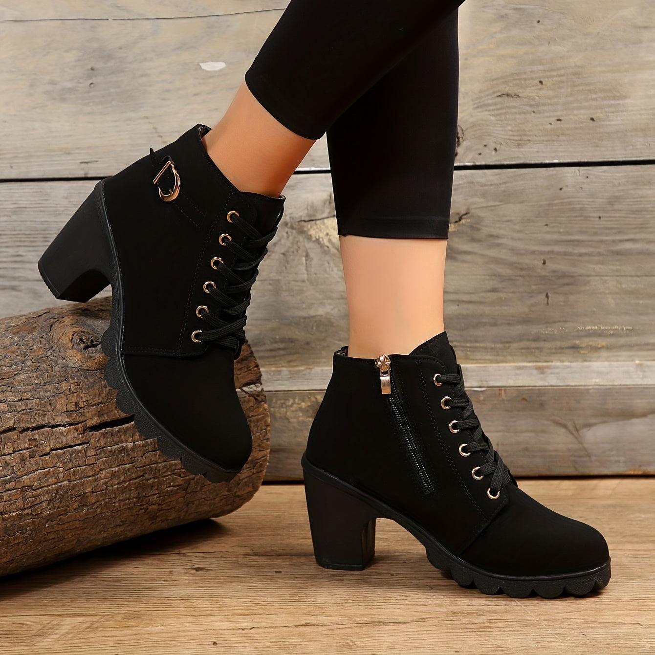 Malene Boots | Casual Boots with Zipper and Heels