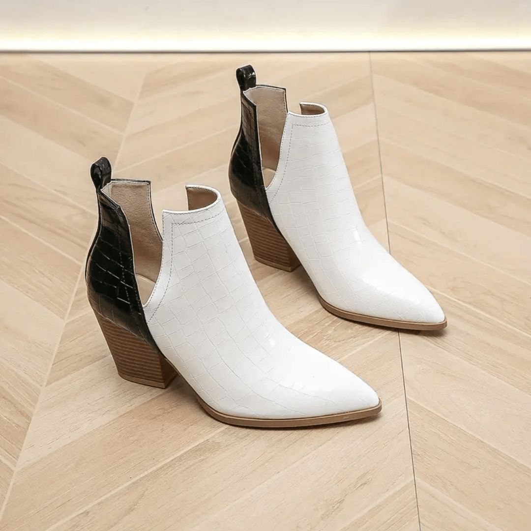 Margaret Ankle Boots | Trendy Women's Ankle Boots with Crocodile and Snake Print