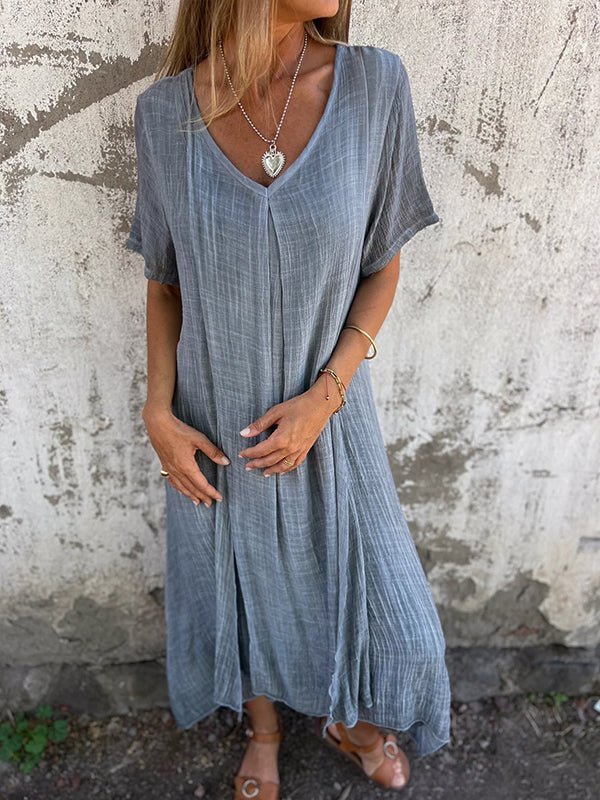 Midi-jurk met V-hals
