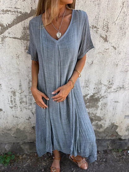 Midi-jurk met V-hals