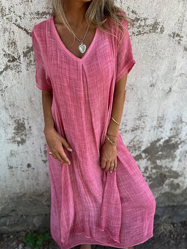 Midi-jurk met V-hals