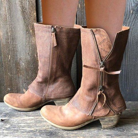 Nana Boots | Stylish Cowgirl Boots with Side Zip