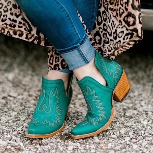 Naoko Boots | Cowboy Ankle Boots with Heel