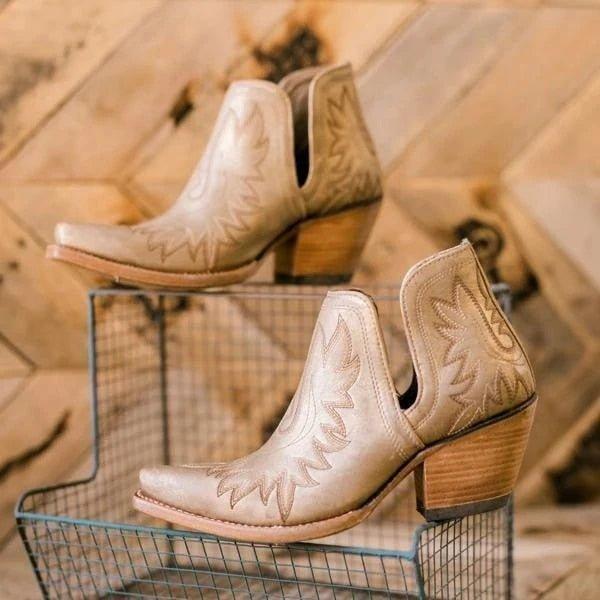 Naoko Boots | Cowboy Ankle Boots with Heel