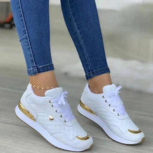 Nelle Sneakers | Stylish Women's Sneakers with Gold Accents