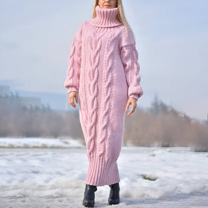 Frida | Gezellige gebreide jurk met oversized col