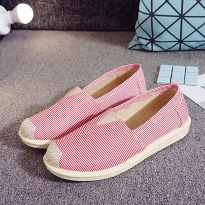 Eline | Platte espadrilles met contraststrepen