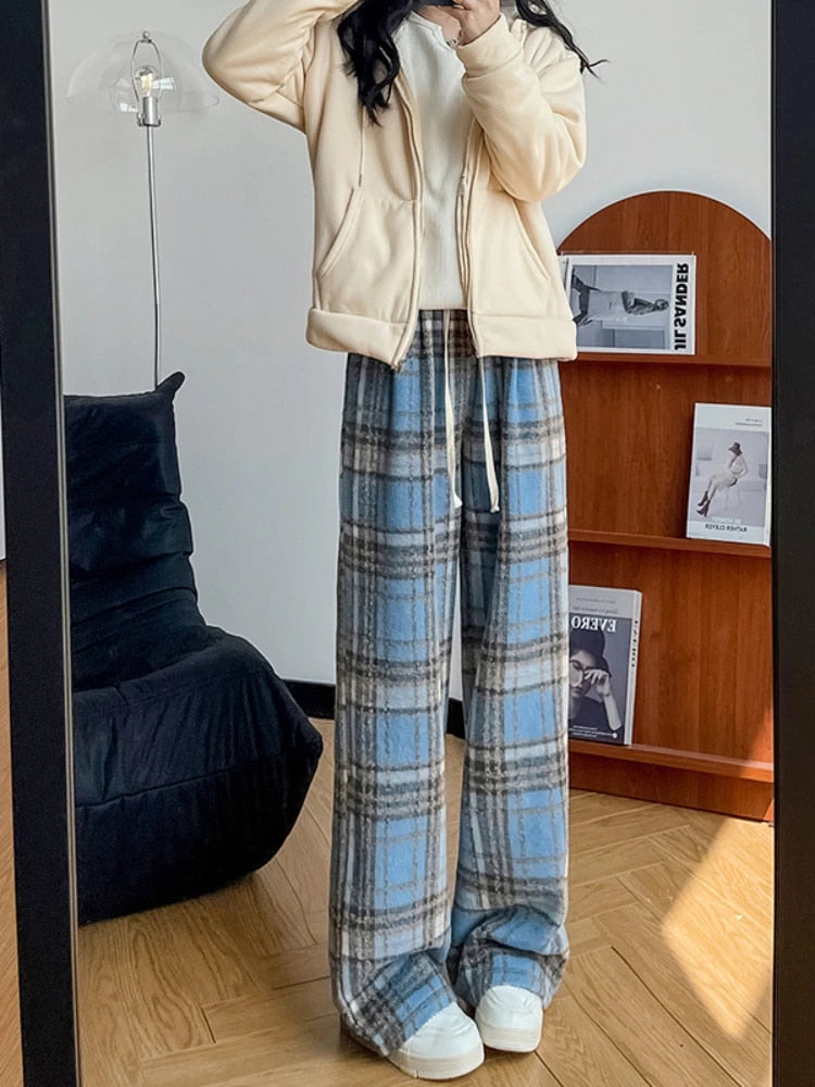 Tara | Vintage ruit broek van wol