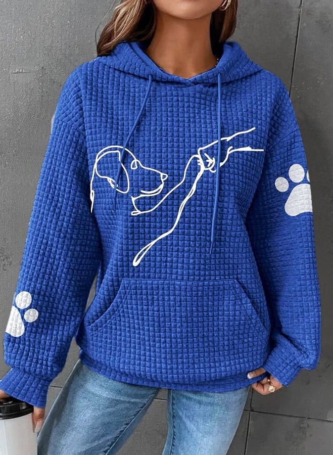 Sharon | Warme dames hoodie met pootjespatroon