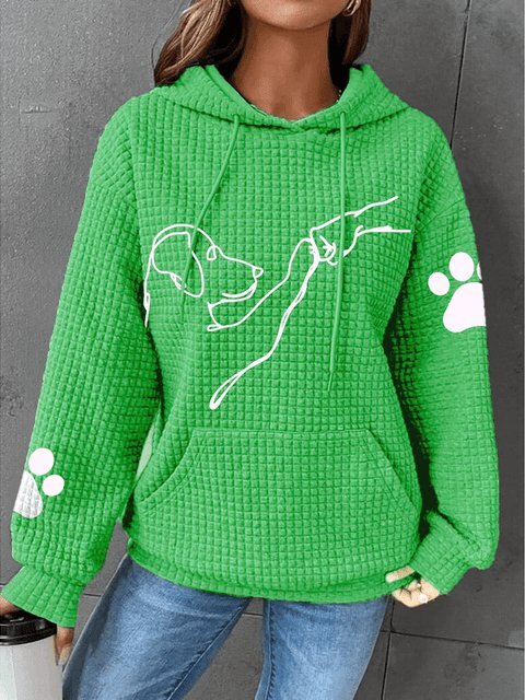 Sharon | Warme dames hoodie met pootjespatroon