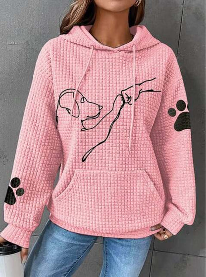 Giseza Warme Hond Opdruk Dames Hoodie