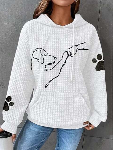 Sharon | Warme dames hoodie met pootjespatroon