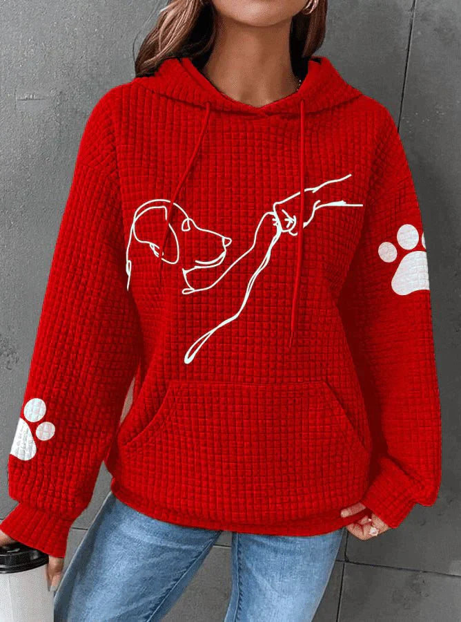 Giseza Warme Hond Opdruk Dames Hoodie