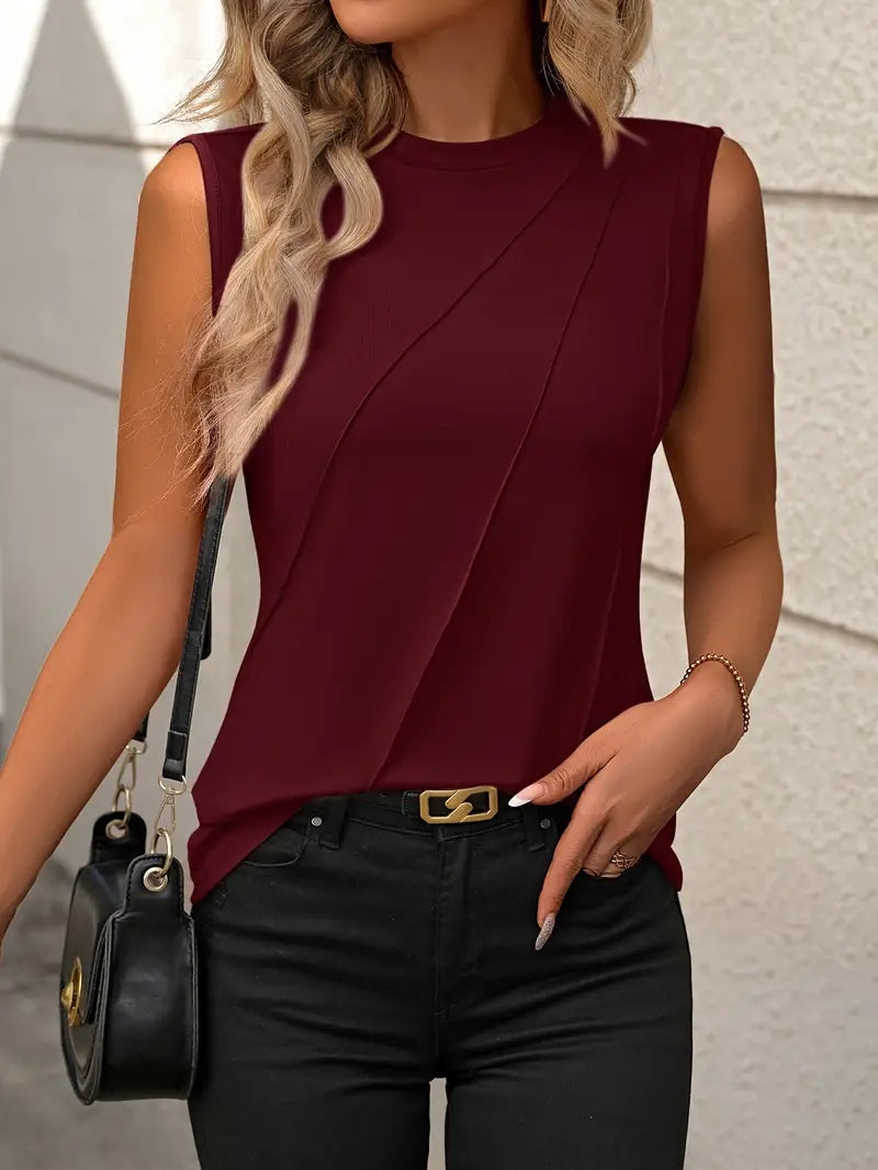 Saima – Mouwloze Cropped Top Voor Dames – Chic & Gedurfd