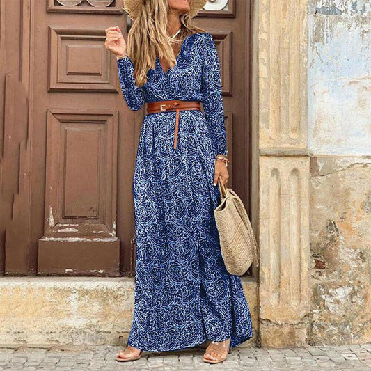 "Fiamma" designer maxi jurk met bloemenprint