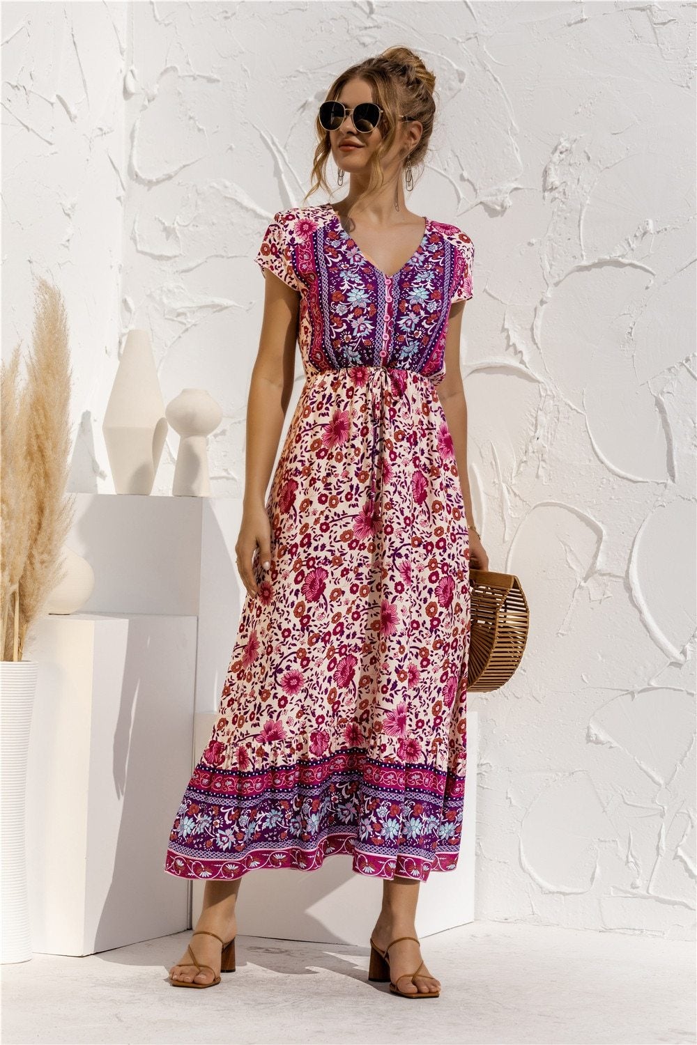 "Florella" designer boho jurk