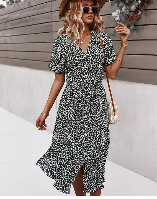 "Maja" designerjurk met bloemenprint