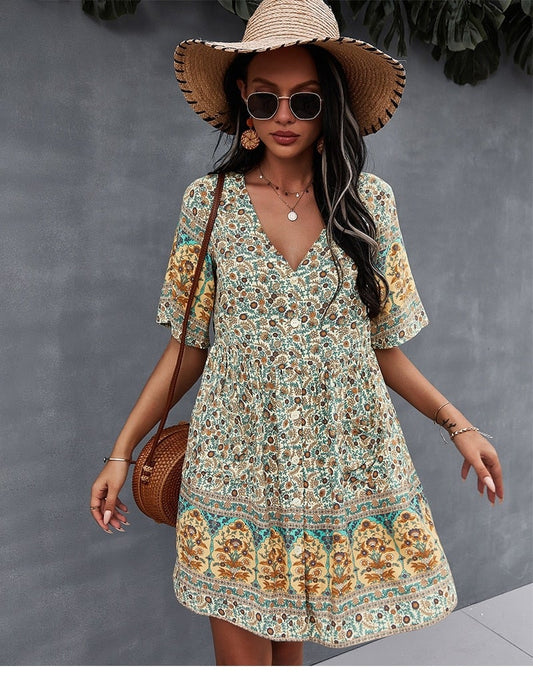 "Paula" designer boho jurk