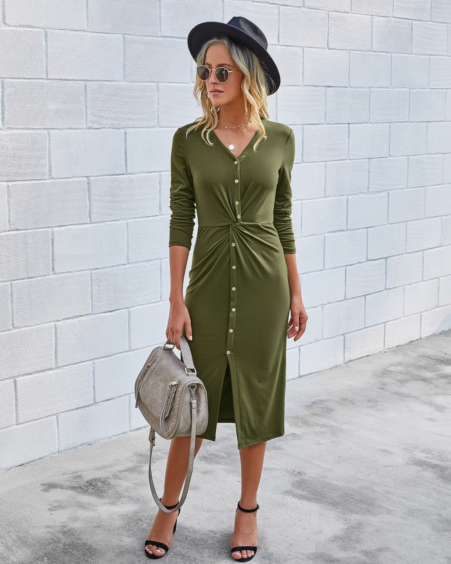 "Nita" Elegante midi-jurk