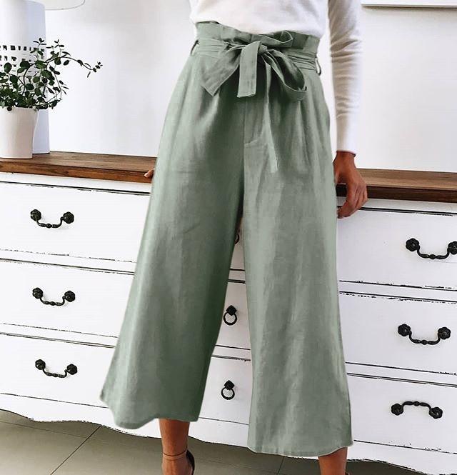 Haley - Broek met wijde pijpen en hoge taille