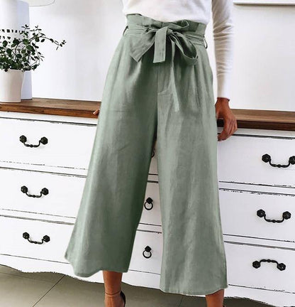 Haley - Broek met wijde pijpen en hoge taille