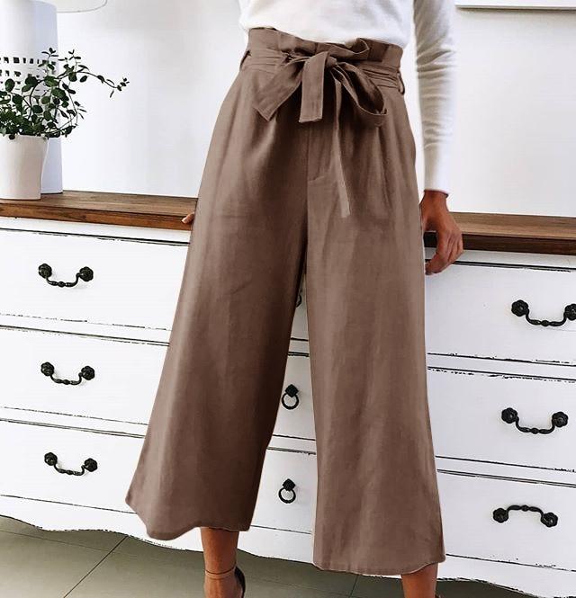 Haley - Broek met wijde pijpen en hoge taille