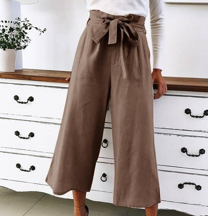 Haley - Broek met wijde pijpen en hoge taille