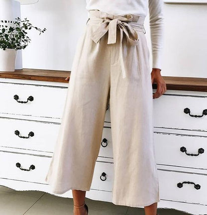 Haley - Broek met wijde pijpen en hoge taille