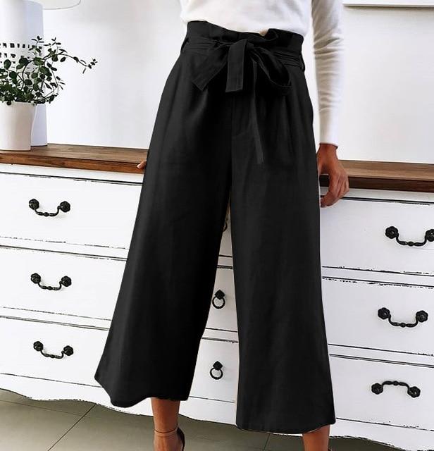 Haley - Broek met wijde pijpen en hoge taille