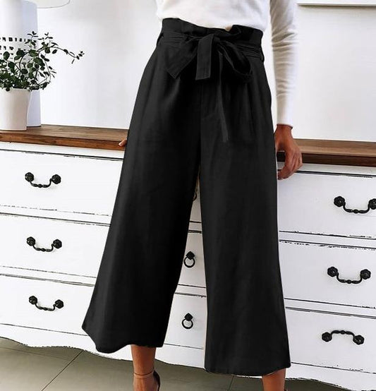 Haley - Broek met wijde pijpen en hoge taille
