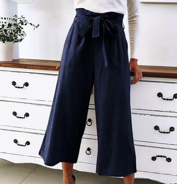 Haley - Broek met wijde pijpen en hoge taille