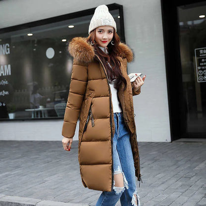 Gelina Coat | Long Fur Collar Coat for Women