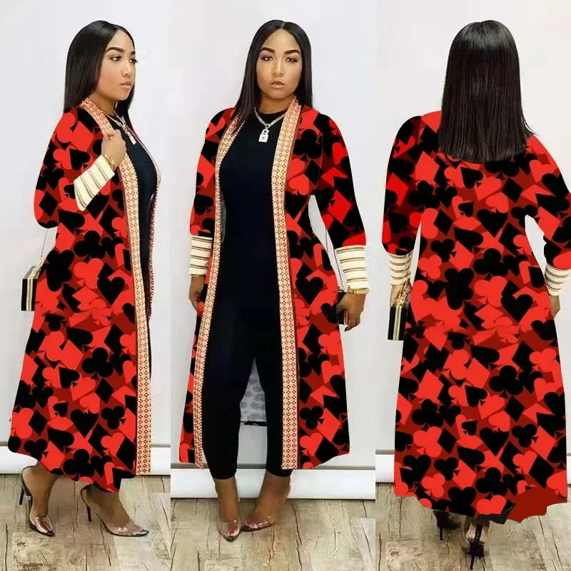 Hendriena Coat | Long Printed Coat for Women