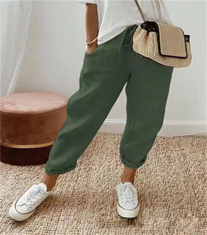 Elegante katoenen linnen broek