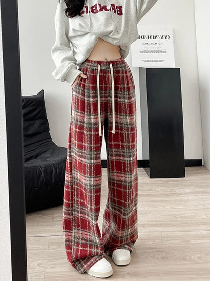 Tara | Vintage ruit broek van wol