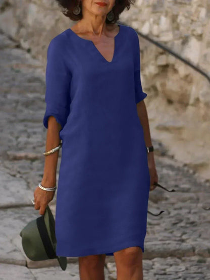 Elegante jurk met V-hals