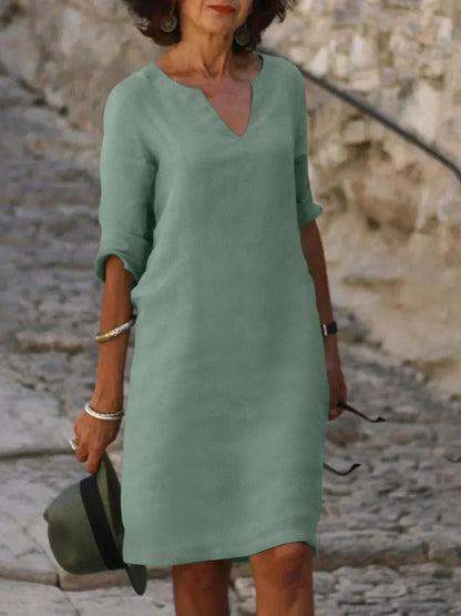 Elegante jurk met V-hals
