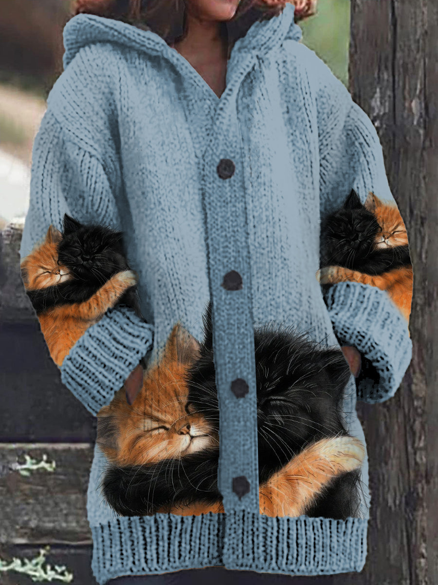 Sharon | Hoodie Vest met Twee Katten voor Vrouwen