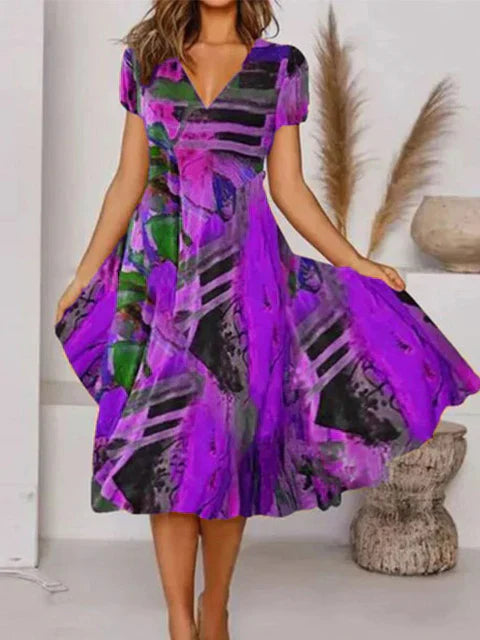Adaline - Zomerse boho jurk met V-halslijn