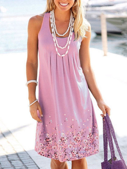 losse mouwloze jurk met print