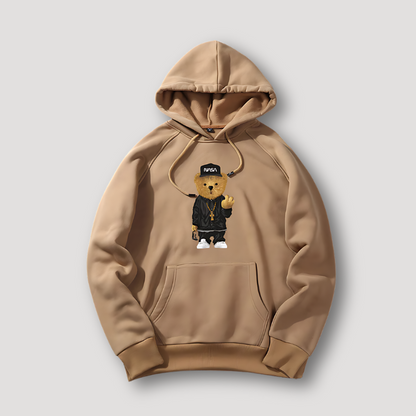 Luc - Geborduurde beer hoodie