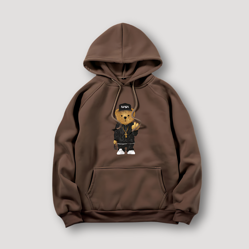 Luc - Geborduurde beer hoodie