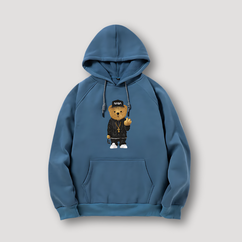 Luc - Geborduurde beer hoodie