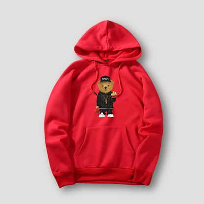 Luc - Geborduurde beer hoodie