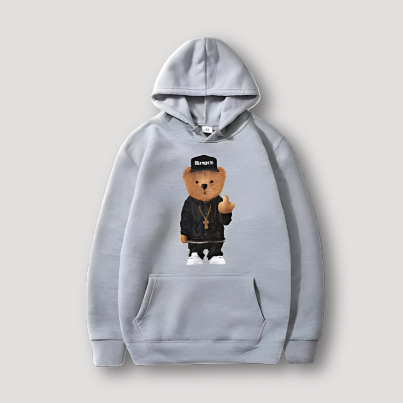 Luc - Geborduurde beer hoodie