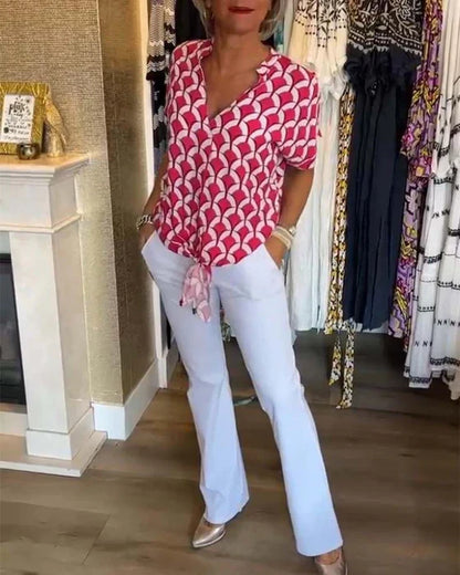 Glynis - Elegante V-Hals Top voor Vrouwen