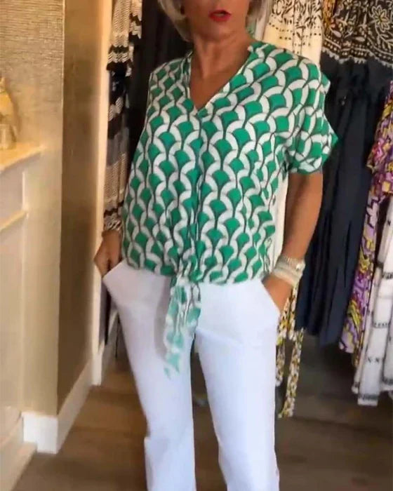 Glynis - Elegante V-Hals Top voor Vrouwen