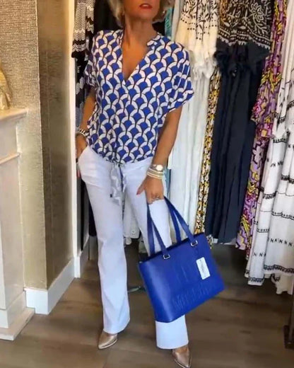 Glynis - Elegante V-Hals Top voor Vrouwen