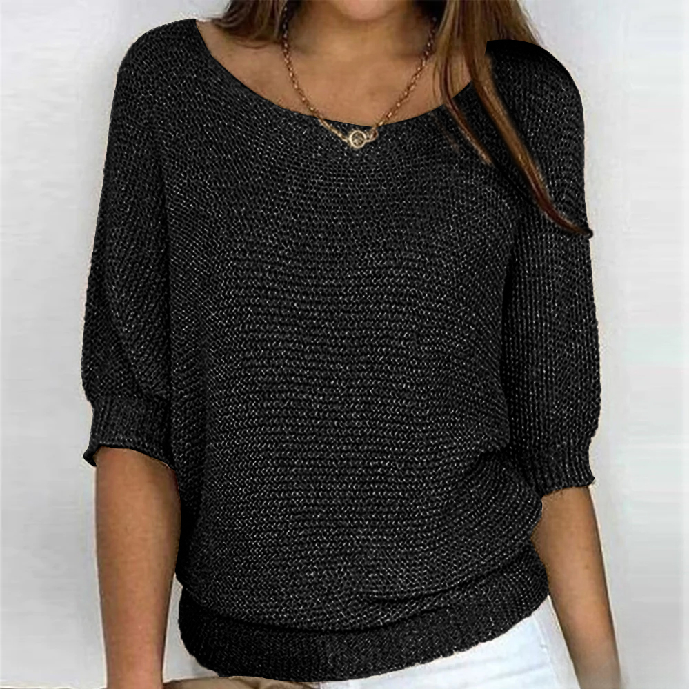 Glimmende gebreide top voor dames